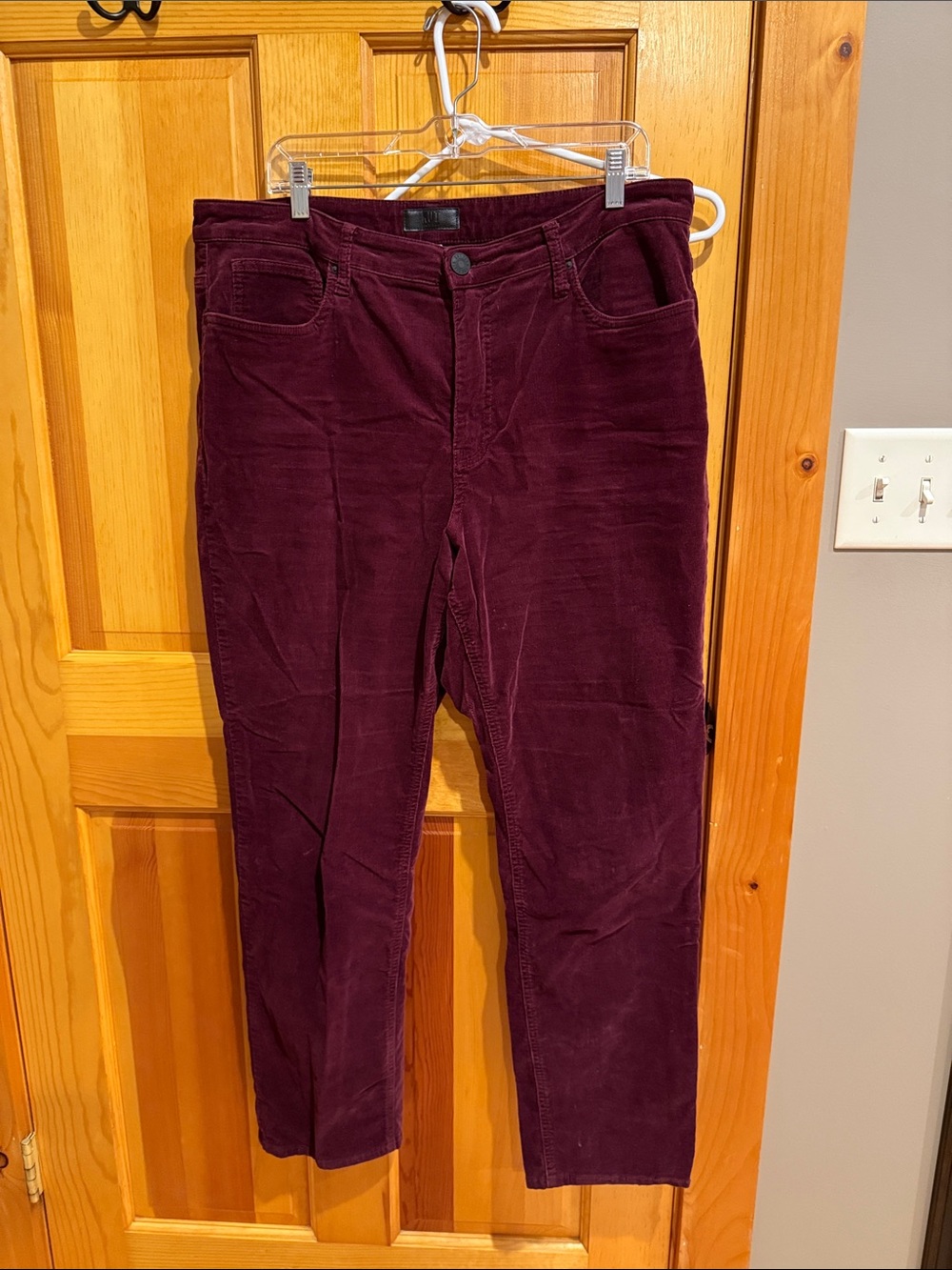 Kut from the Kloth Rachel Mom Jean Corduroy Pants - Deep Wine